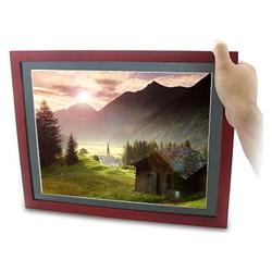 CE Compass 15 inch Digital Picture Photo Frame with MP3 Playback (Cherry Wood Frame)