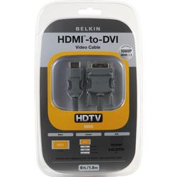 Belkin HDMI Interface to DVI Video Cable - 1 x Type A HDMI - 1 x SL DVI-D - 12ft - Black