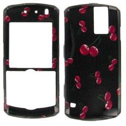 Wireless Emporium, Inc. Blackberry Pearl 8100 Black w/Cherries Snap-On Protector Case Faceplate