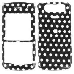 Wireless Emporium, Inc. Blackberry Pearl 8120/8130 Black w/White Polka Dots Snap-On Protector Case Faceplate