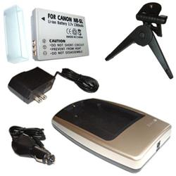 HQRP {COMBO} NB-5L Battery and Charger for Canon Digital IXUS 860 IS, IXUS 900 Ti, IXUS 960 IS + Tripod