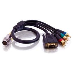 CABLES TO GO Cables To Go RapidRun DB-9 + Component Video Break-Away Flying Lead - 1 x DB-9 Serial, 3 x RCA - 1 x Proprietary - 10ft - Black