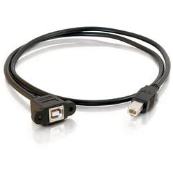 CABLES TO GO Cables To Go USB 2.0 Panel Mount Cable - 1 x Type B USB - 1 x Type B USB - 3ft - Black