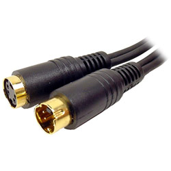 CABLES UNLIMITED Cables Unlimited 10ft S-Video SVHS Male to Female 4Pin Cable - 1 x mini-DIN S-Video - 1 x mini-DIN S-Video - 10ft - Black