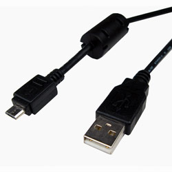 CABLES UNLIMITED Cables Unlimited 2Mtr USB Micro B Cable with Ferrites - 1 x Type A USB - 1 x Type B USB - 6.56ft - Black