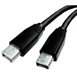 CABLES UNLIMITED Cables Unlimited 3ft 6Pin to 6Pin Firewire Cable - 1 x FireWire - 1 x FireWire - 3ft - Black