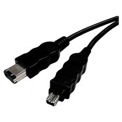 CABLES UNLIMITED Cables Unlimited 6ft 6Pin 4Pin 1394 IEEE Firewire Cable - 1 x FireWire - 1 x FireWire - 6ft - Black
