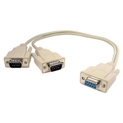 CABLES UNLIMITED Cables Unlimited 6in DB9 1F and 2M Cable Splitter - 1 x DB-9 - 2 x DB-9