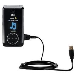 Gomadic Classic Straight USB Cable for the LG Muziq with Power Hot Sync and Charge capabilities - Br
