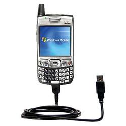 Gomadic Classic Straight USB Cable for the PalmOne Treo 700wx with Power Hot Sync and Charge capabilities -