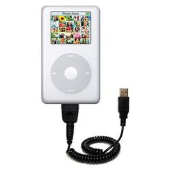 Gomadic Coiled USB Cable for the Apple iPod Photo (30GB) with Power Hot Sync and Charge capabilities - Gomad
