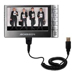 Gomadic Coiled USB Cable for the Archos 604 with Power Hot Sync and Charge capabilities - Brand w/ T