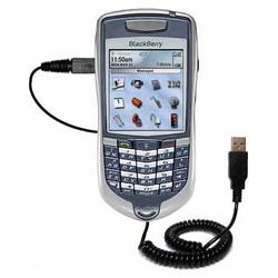 Gomadic Coiled USB Cable for the Blackberry 7100i with Power Hot Sync and Charge capabilities - Bran