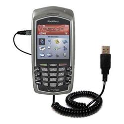 Gomadic Coiled USB Cable for the Blackberry 7130e with Power Hot Sync and Charge capabilities - Bran