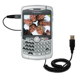 Gomadic Coiled USB Cable for the Blackberry 8300 Curve with Power Hot Sync and Charge capabilities - Gomadic
