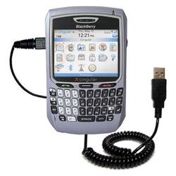 Gomadic Coiled USB Cable for the Blackberry 8700c with Power Hot Sync and Charge capabilities - Bran