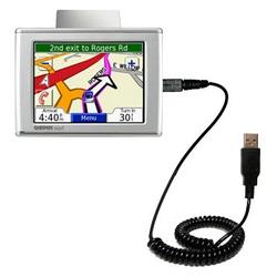 Gomadic Coiled USB Cable for the Garmin Nuvi 310 with Power Hot Sync and Charge capabilities - Brand