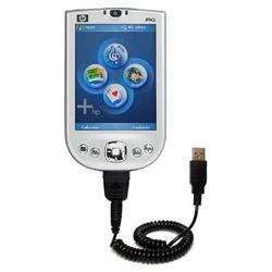 Gomadic Coiled USB Cable for the HP iPAQ rx1950 with Power Hot Sync and Charge capabilities - Brand