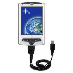 Gomadic Coiled USB Cable for the HP iPAQ rz1710 with Power Hot Sync and Charge capabilities - Brand