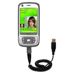 Gomadic Coiled USB Cable for the HTC Kaiser with Power Hot Sync and Charge capabilities - Brand w/ T