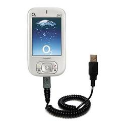 Gomadic Coiled USB Cable for the HTC Magician with Power Hot Sync and Charge capabilities - Brand w/