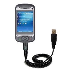 Gomadic Coiled USB Cable for the HTC Prodigy with Power Hot Sync and Charge capabilities - Brand w/