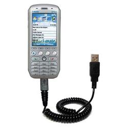 Gomadic Coiled USB Cable for the HTC Tornado with Power Hot Sync and Charge capabilities - Brand w/