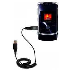 Gomadic Coiled USB Cable for the Motorola MOTORAZR V3xx with Power Hot Sync and Charge capabilities - Gomadi