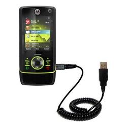 Gomadic Coiled USB Cable for the Motorola MOTORIZR Z8 with Power Hot Sync and Charge capabilities - Gomadic