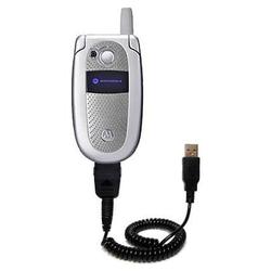 Gomadic Coiled USB Cable for the Motorola V500 with Power Hot Sync and Charge capabilities - Brand w