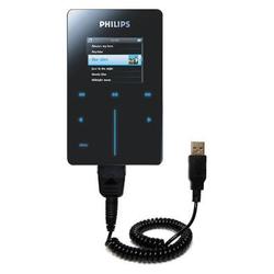 Gomadic Coiled USB Cable for the Philips GoGear HDD6320 with Power Hot Sync and Charge capabilities - Gomadi