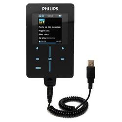 Gomadic Coiled USB Cable for the Philips GoGear SA9200/17 with Power Hot Sync and Charge capabilities - Goma