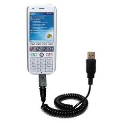 Gomadic Coiled USB Cable for the Qtek 8100 with Power Hot Sync and Charge capabilities - Brand w/ Ti