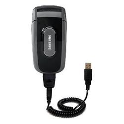 Gomadic Coiled USB Cable for the Samsung SCH-A630 with Power Hot Sync and Charge capabilities - Bran
