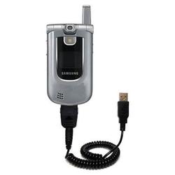 Gomadic Coiled USB Cable for the Samsung SCH-A890 with Power Hot Sync and Charge capabilities - Bran