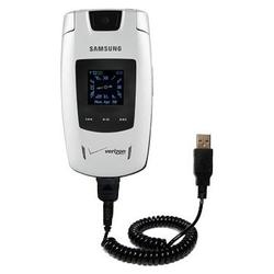 Gomadic Coiled USB Cable for the Samsung SCH-U540 with Power Hot Sync and Charge capabilities - Bran