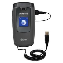 Gomadic Coiled USB Cable for the Samsung SGH-A437 with Power Hot Sync and Charge capabilities - Bran