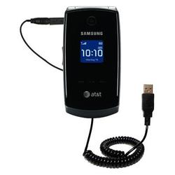 Gomadic Coiled USB Cable for the Samsung SGH-A517 with Power Hot Sync and Charge capabilities - Bran