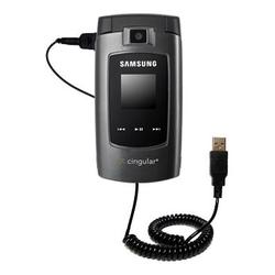Gomadic Coiled USB Cable for the Samsung SGH-A707 with Power Hot Sync and Charge capabilities - Bran