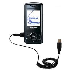 Gomadic Coiled USB Cable for the Samsung SGH-D520 with Power Hot Sync and Charge capabilities - Bran