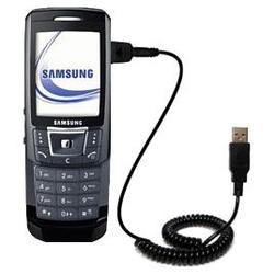Gomadic Coiled USB Cable for the Samsung SGH-D900 with Power Hot Sync and Charge capabilities - Bran