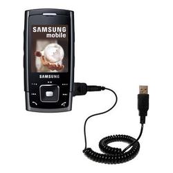 Gomadic Coiled USB Cable for the Samsung SGH-E900 with Power Hot Sync and Charge capabilities - Bran