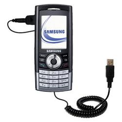 Gomadic Coiled USB Cable for the Samsung SGH-i310 with Power Hot Sync and Charge capabilities - Bran
