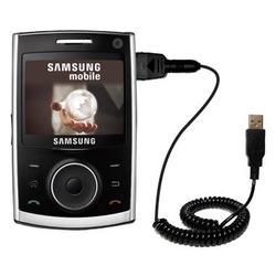 Gomadic Coiled USB Cable for the Samsung SGH-i620 with Power Hot Sync and Charge capabilities - Bran