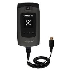 Gomadic Coiled USB Cable for the Samsung SYNC SGH-A707 with Power Hot Sync and Charge capabilities - Gomadic