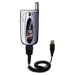 Gomadic Coiled USB Cable for the Sanyo MM-5600 with Power Hot Sync and Charge capabilities - Brand w