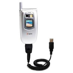 Gomadic Coiled USB Cable for the Sanyo SCP-5300 with Power Hot Sync and Charge capabilities - Brand