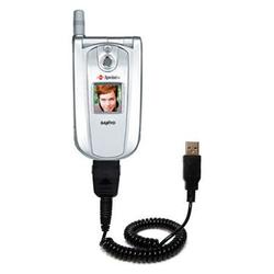 Gomadic Coiled USB Cable for the Sanyo SCP-8100 with Power Hot Sync and Charge capabilities - Brand