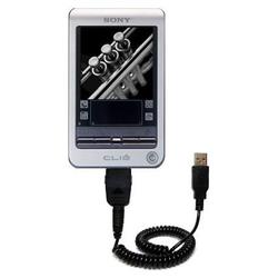 Gomadic Coiled USB Cable for the Sony Clie T415 with Power Hot Sync and Charge capabilities - Brand