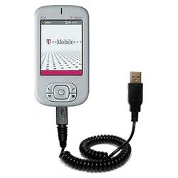 Gomadic Coiled USB Cable for the T-Mobile MDA Pro with Power Hot Sync and Charge capabilities - Bran